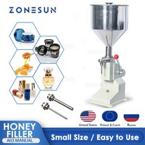 정량충진기 액상충진기 충진기 ZONESUN-A03 수동 페이스트 필링 머신 허니 토마토 크림 워터 5-50ml 10-100ml 조절 가능한 병 용기 스테인레스 스틸