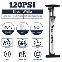 가압펌프 서쪽 자전거 볼 펌프 팽창기 플로어 게이지 Prest Shrder Vlves-160Psi Mx, 11 120PSI No Gauge