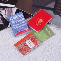 북눅 만들기 책꽂이 미니어처 하우스 DIY 틈새 책장 3/4/5Pcs 1/12 스케일 인형 집 빈티지 미니어처 책 모, 01 style 1