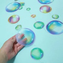 생일장식 여아 바다 파티 행잉 장식품 인어 테마 생일 장식 투명 버블 화환 2M 2 개, [03] color bubble
