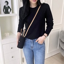 세라제이 베이직 스판 라운드 긴팔 티셔츠