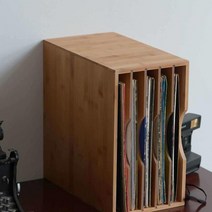 LP판 보관함 잡지 CD 레코드 거치대 대나무 LP 수납함1151329 L3, 블랙 월넛 원목장부 및 장붓구멍