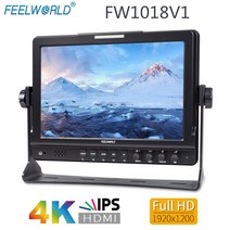 프리뷰모니터 필월드 FW1018V1 10.1 IPS 4K HDMI 필드 DSLR 비디오, 검은 색, 01 Black