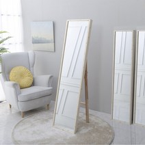 마켓리더 바비 비산방지 거치대 전신거울 40x160cm, 오크
