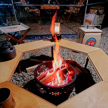 육각 화로대 테이블 파라솔 난로 헥사 화로테이블, 육각테이블(400다리), 전용가방