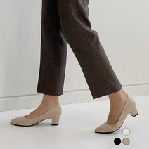 (210-270) 빅사이즈 골드엣지 미들 통굽 펌프스 국내제작 스몰 맞춤 구두 5cm