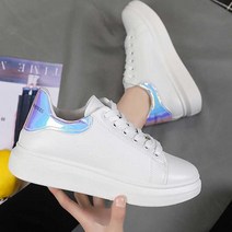 홀로그램 슈즈 예쁜 화이트 운동화 여학생 스니커즈