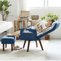 1인용 수동 회전 리클라이너 쇼파 의자 독서의자 발받침의자 수면 이클라이너 리클라이닝, 블루스트라이프, 26cm, x