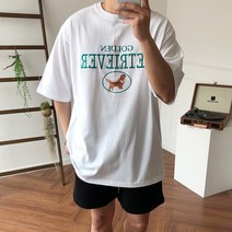 빅사이즈 리트리버 자수 반팔티셔츠 2COLOR