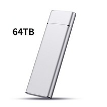 휴대용 SSD 2TB 고속 4TB 8TB 16TB 외장 솔리드 하드 드라이브 USB 3.1 c타입 32TB 64TB 모바일 디스크 노트북 용, 14. 64TB Silver