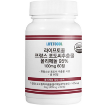 라이프토콜 프랑스 포도씨추출물 폴리페놀 95% 60정 1개 24g, 15개