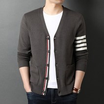 남성 가디건 봄 겨울 니트 스웨터 블랙 캐주얼 코트 자켓 3xl