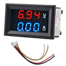 전압계 DC 100V 10A 디지털 전류계 전압 볼트 검출기 테스터 모니터, 04 red blue 10A