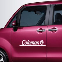 자동차 흠집가림 콜먼로고 글씨스티커 차량용데칼 주유구커버, 소형, 화이트