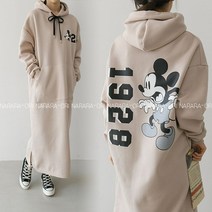 디즈니 정품 미키 후드 롱 원피스 메이드인 코리아 2컬러