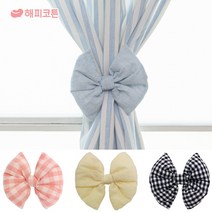 해피코튼 리본 커튼 집게, 1개, 파스텔 무지 핑크
