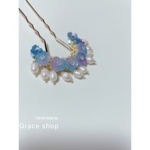 그레이스샵 바다의사랑 천연담수진주 한복 뒤꽂이 옆꽂이 Grace handmade