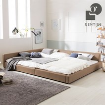 젠티스 스퀘어 시리즈 저상형 슈퍼싱글 퀸 패밀리 침대프레임, 스퀘어 모던 (모카)