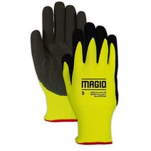 MAGID 패딩 처리된 손바닥 레벨 A6 절단 방지 작업 장갑 1 PR 향상된 액체 그립 샌디 니트릴 코팅(니트릭스) 사이즈 7 S 재사용 가능 15게이지 HPPE (PPD540), 1 Pair, 7/S