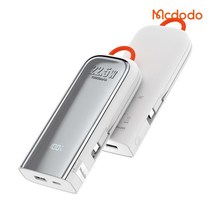 [Mcdodo] 맥도도 듀얼 케이블 일체형 잔량표시 10000mAh 고속충전 보조배터리 C타입/8핀, 화이트 (MC-1160)