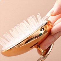 샴푸브러쉬 두피 마사지 브러쉬 각질케어 두피갈바닉 골드, 1개