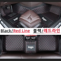 Ecool 링컨 바닥매트 코일매트 자동차바닥발판 차발매트 카매트 MKC MKS MKX MKZ 노틸러스 에비에이터 컨티넨탈 코세어 (링컨 도안 첨부), 블랙 붉은실Black red line, 뉴 MKZ(10년~현재)