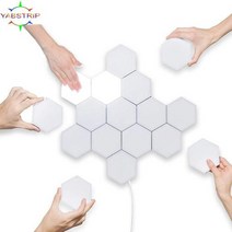 led 관세음보살 석가모니 불상 터치 센서 민감한 조명 육각형 분위기 양자 벽 램프 110 개 침실용 크리에이티브 장식 LED 야간, RGB+5 PCS No Adapter