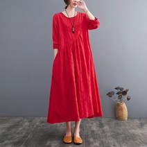 날달여 여성 봄 여름 가을 겨울 빅사이즈 롱 미디 원피스 SW70463H