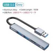 USB A/C 미니 4 인 1 포트 USB 3.0 2.0 허브 울트라 슬림 휴대용 분배기 카드 리더 어댑터 스테이션, USB 3.0 2.0 TF