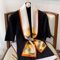 물결 맥시 양면 트 롱 윌리 여 타이 스카프 패턴 실크