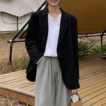 퀸앤조이 패션위크 루즈핏 테일러드 하프 자켓
