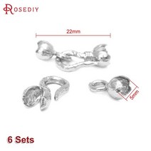 22x4MM 27x5MM 36x7MM 24K 골드 컬러 황동 목걸이 팔찌 걸쇠 커넥터 Diy 쥬얼리 결과 액세서리, [11] 43752-Platinum Color