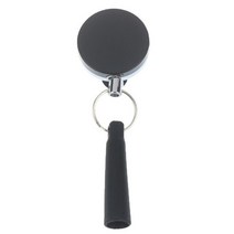 캠핑 탄성 개폐식 펜 풀 홀더 릴 목수 연필 분실 방지 로프 목공 키 체인 케이스, [01] Black