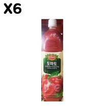 FK 토마토주스(롯데 1.5L)X6음료수 음료 농축액 에이드 레몬쥬스 망고주스 블루베리 체리 석류 복분자, 본상품