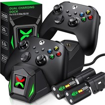 엑박패드 충전독 배터리 엑스박스 Xbox 용 충전기 컨트롤러, Black