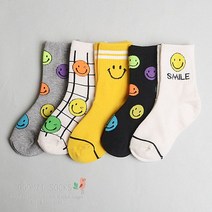 꼼지 GM펀데이 5족 양말세트 중목 유아 아동양말