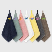 송월 어린이집 핸드타올 공룡자수 고리수건 5매, 핑크, 5장