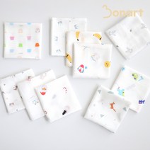 보나트 신생아 아기 손수건 유아 순면 밤부 엠보 가제 10장