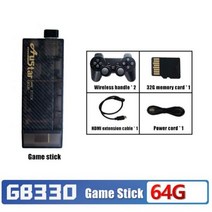 무선 TV 비디오 게임 콘솔 스틱 5000 개 이상의 게임 내장 32/64GB 4K HDMI 호환 HD 출력 클래식 레트로 더블 컨트롤러, CHINA, 64G 5000 and games_As shown