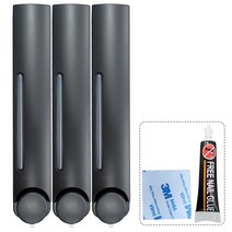 비엔티하임 욕실 물비누 디스펜서 샴푸통 리필용기 주방 세제통, 무타공 설치, 3구, BM500B 블랙 물비누통, 1개