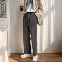 남자정장대여 턱시도 남성정장 장례식정장 남자 예복 결혼식남자하객룩 맞춤정장 셋업수트 봄과 여름 새로운 기능 펜던트 작은 바지 남성 어 트렌드 느슨한 학생 스트레이트 와이드 레그