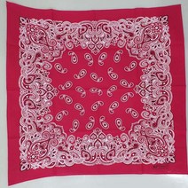 반다나 페이즐리 등산 스포츠 면 손수건, (60cm)진핑크