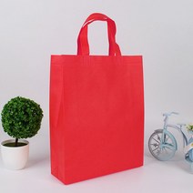 세븐몰 단색 부직포 쇼핑백 (대 소) 학원가방, 1개입, 레드(대)