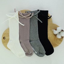 유아동 여아 골지리본니삭스 4color