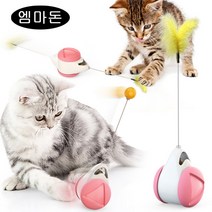ANYOU 움직이는 고양이 장난감 매직볼 분리불안 행동유발 털공 우다다 캣볼 냥냥펀치 토이볼 요요 볼 고양이 토이 고양이장난감, 레이크 블루