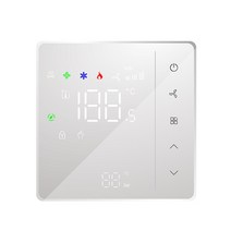 창문형 댐퍼 환기팬 화장실 환풍기 24V 220V NC/밸브 없음 3 단 터치 스크린 온도 조절기 제어 팬 코일 장치 덕트 시스템과 함께 작동, [01] 2Pipe, [01] WHITE, [02] 24V, 01 WHITE_02 4Pipe_02 24V