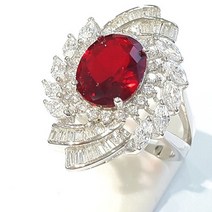 블루케이 [블루케이] 루비 합성석 반지 230101-15 7월탄생석