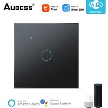 미국 EU 와이파이 스마트 라이트 스위치 터치 Tuya 라이프 App 제어 알렉사와 작동 Google 홈 Yandex Alice Need Neutral, black EU 1gang, 05 black EU 1gang
