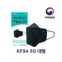 도나노입체형황사방역마스크(KF94)(대형)(검정색)_귀가편하고 호흡이편한입체형도나노마스크