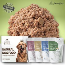 [크라운롤리] 강아지화식 유기농 습식사료 전연령 버라이어티팩 (1.1kg~3.6kg) 상온보관, (36팩) 오리10개+연어10개+소고기10개+닭6개